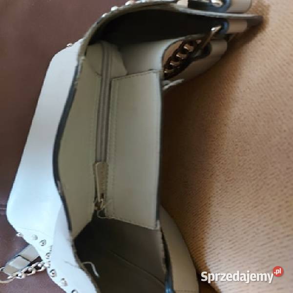 Szara Duża Torba Skórzana Na Ramę Na Zamek Na ramię  Drezdenko