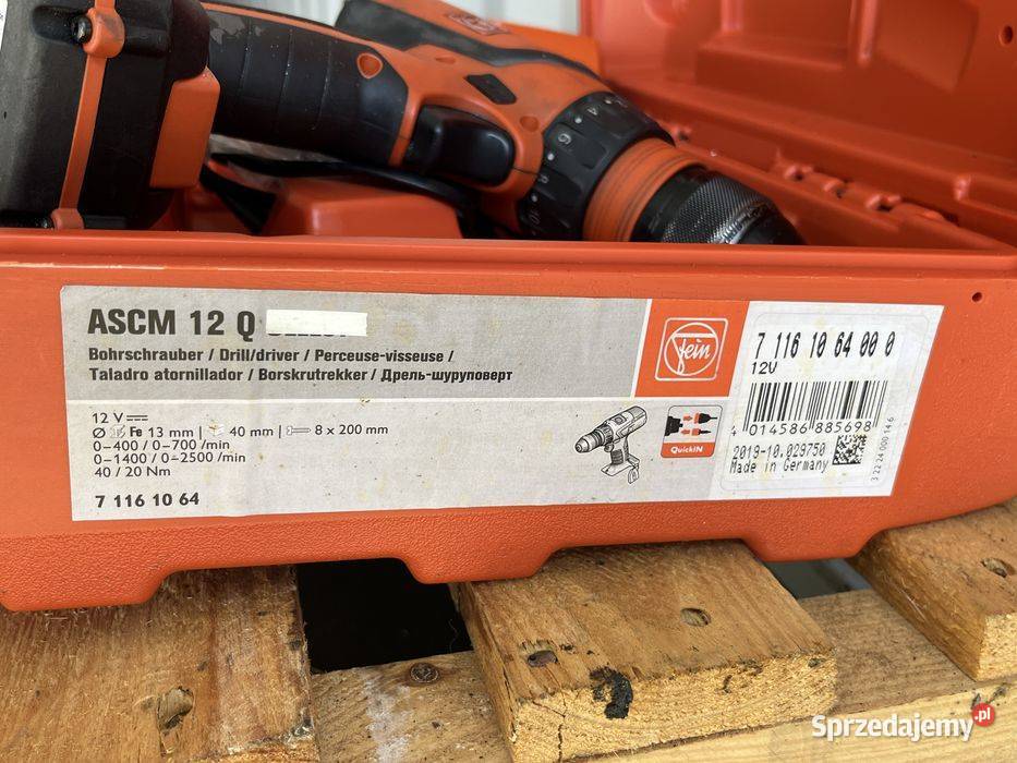 Wiertrko Wkrętarka FEIN 4Biegowa ASCM 12 Q 12V Tuliszków