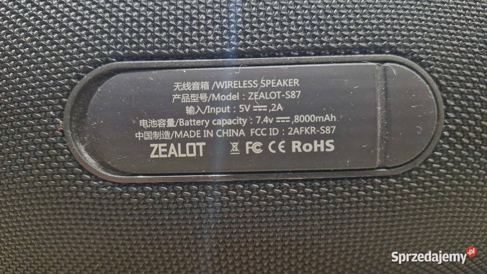 Głośnik Bluetooth ZEALOTS87 80W Oryginalny Pasek Łódź