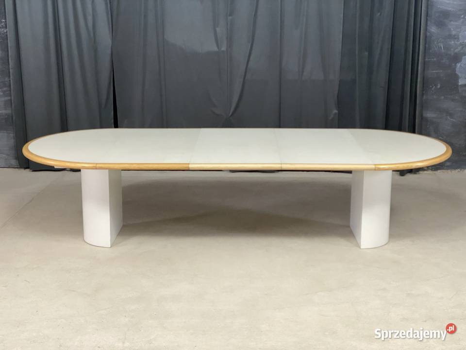 Duży drewnany stół rozkładany 3m masywny biały 72cm Stoły