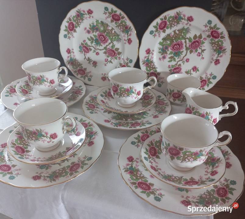 Queen Anne angielska porcelana zestaw trio Gryfino