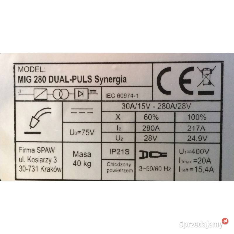 MAGNUM MIGMAG 280 DUAL PULS SYNERGIA Krotoszyn sprzedam