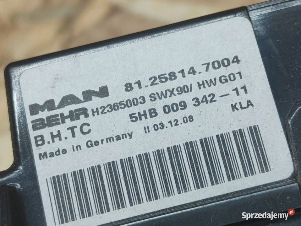 Sterownik Nagrzewnicy MAN TGX TGS 81258147004 osobowe Pleszew