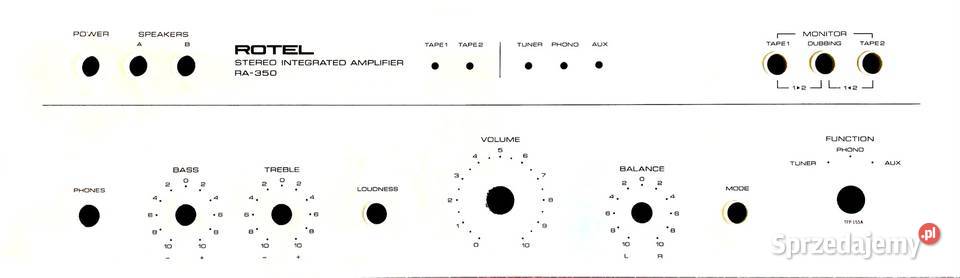 ROTEL RA 350 panel czołowy lubelskie Lublin