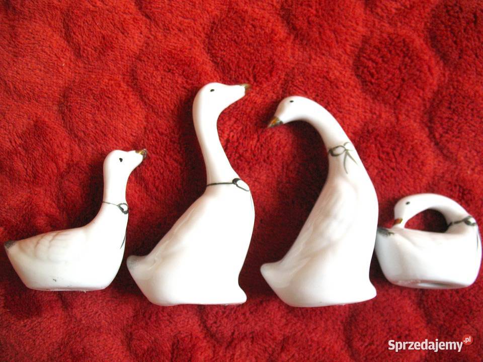 Gęsi małe figurki porcelana Siedlce