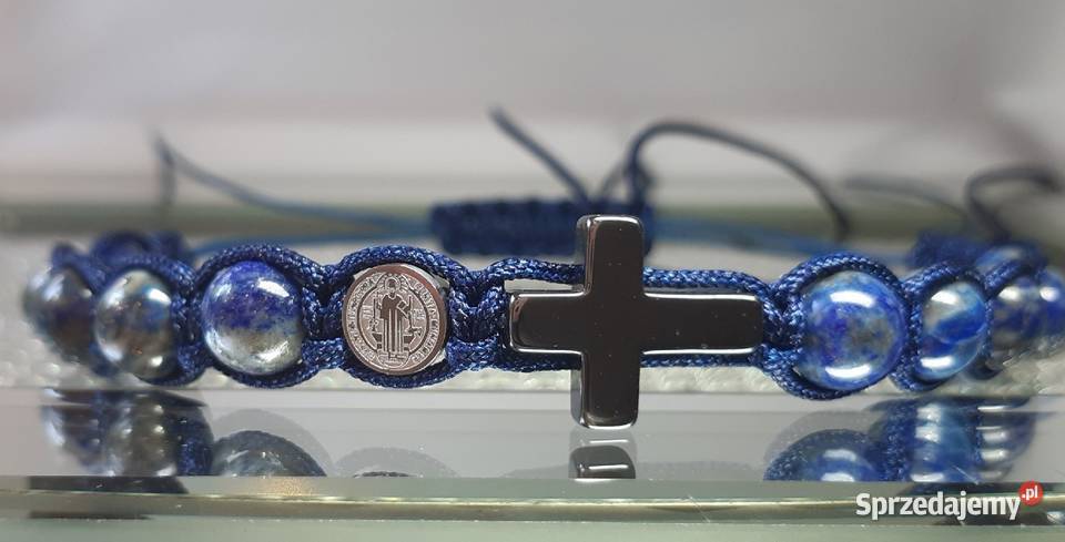 BRANSOLETKA KAMIEŃ LAPIS HEMATYT ŚW BENEDYKT Chorzów