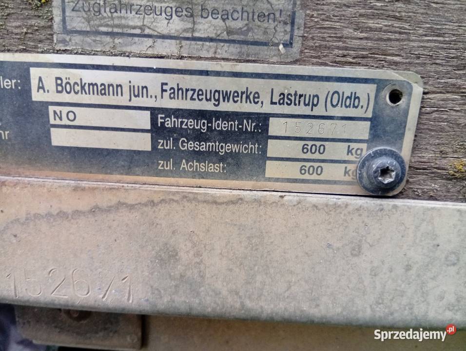 Przyczepka niemiecka solidna zarejestrowana mazowieckie Szygówek sprzedam
