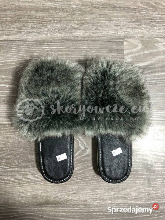 Pantofle klapki futrzaki ze sztucznym futerkiem Sandały i klapki Szaflary sprzedam