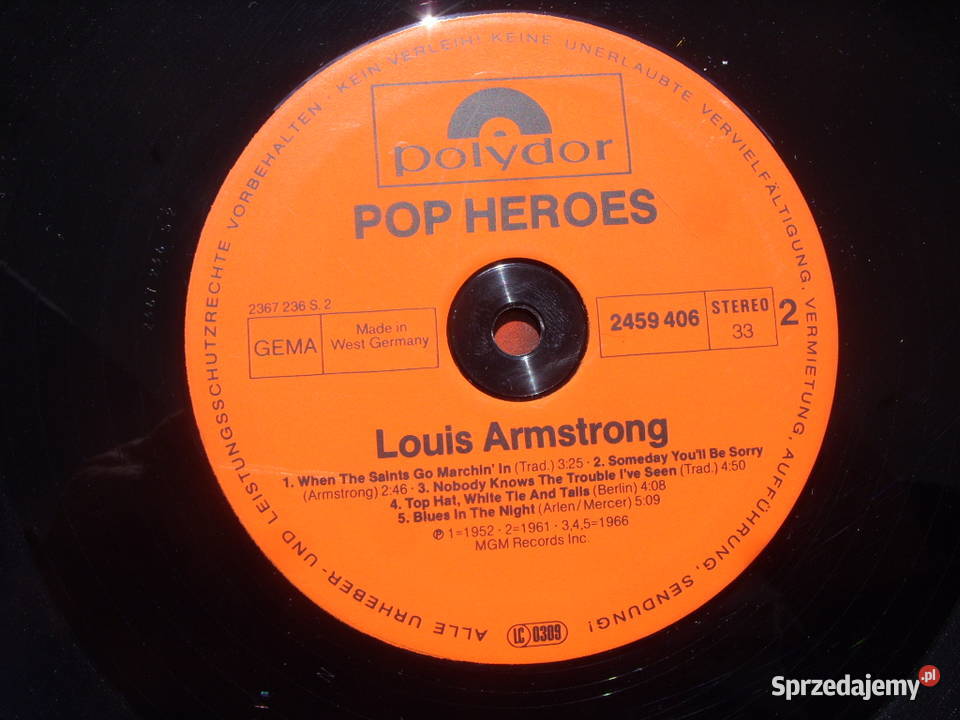 Winyl LP jazz LOUIS ARMSTRONGPOP HEROES POLYDOR Wołów