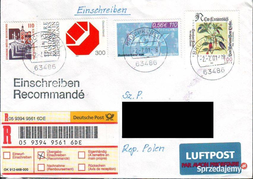 Kop z koresp Filat RFN Polska 2001 Gliwice