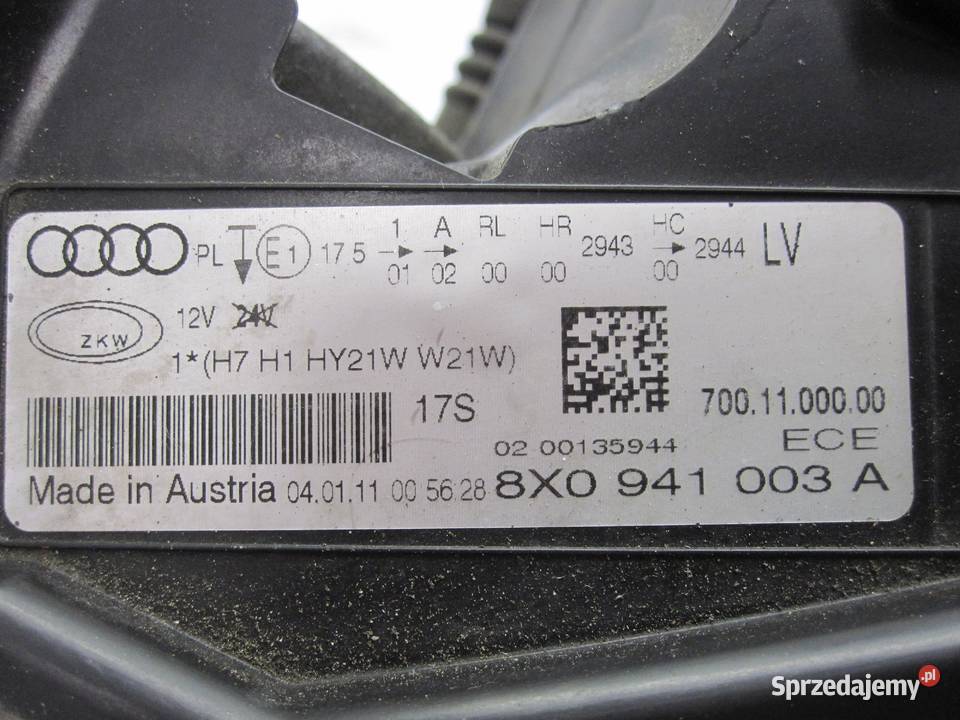 AUDI A1 I 8X lampa lewa przód ANGLIK 8X0941003A osobowe Lampy przednie Kielce