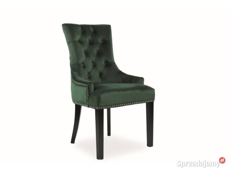 krzesło welurowe zielone  z kołatką NOWE