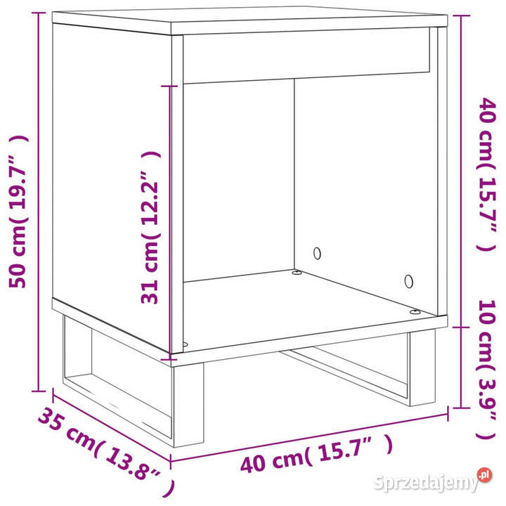 Szafki nocne 2 szarość betonu 40x35x50 WM830741 Warszawa