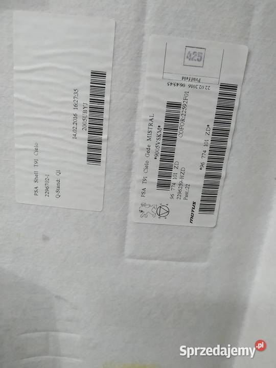 PODSUFITKA CZARNA GT LINE T9 HB PANORAMA Peugeot Podsufitki