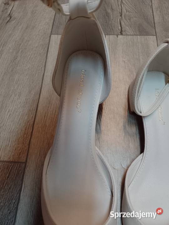 38 Ideal Shoes Białe ślubne baleriny wieczorowe Kraków