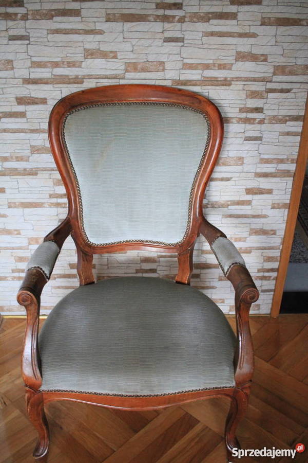 Piękny fotel klasyczny pięknie zdobiony śląskie