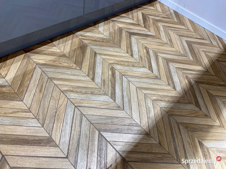 Płytki JODŁA FRANCUSKA drewno CHEVRON 64x9 ZŁOTY łódzkie Łask