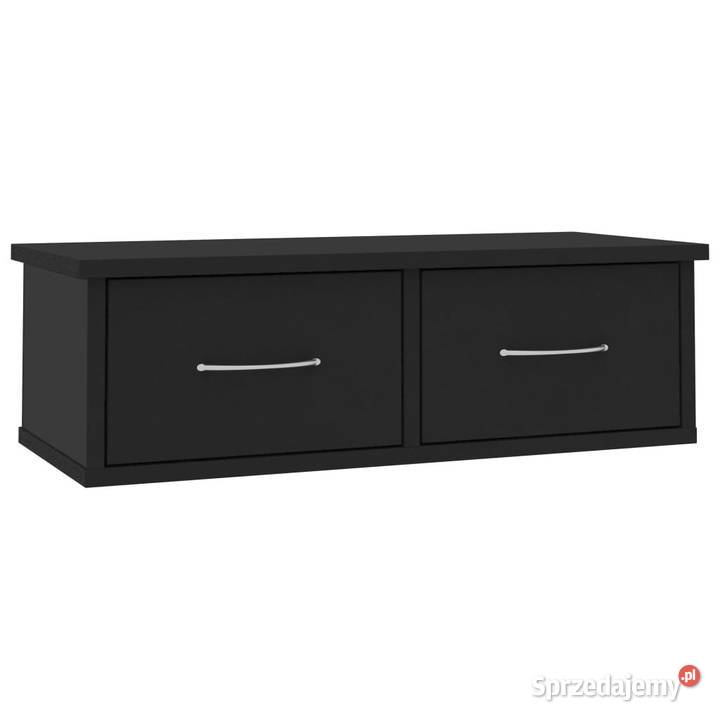 Półka ścienna czarna 60x26x185 materiał Warszawa