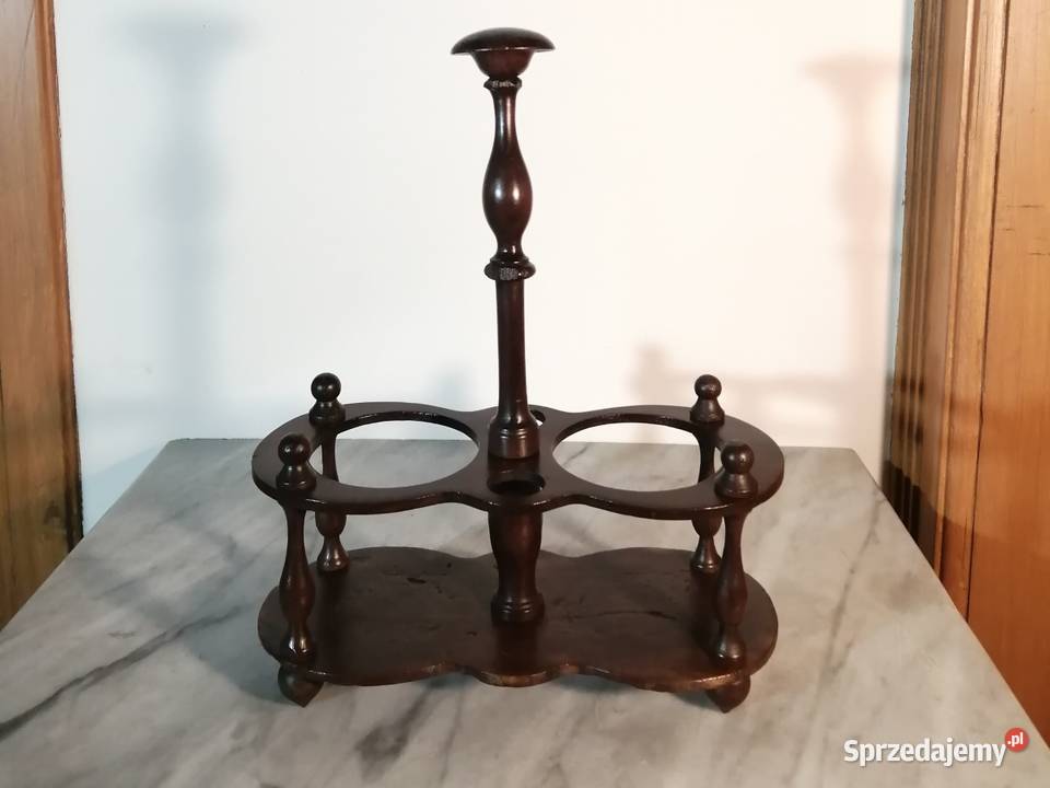 Antyczny drewniany koszyczek stołowy na oliwę i Kraków