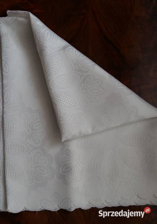 Obrus biały plamoodporny 127x74Serweta na ławę Obrusy i serwety Dom i Ogród