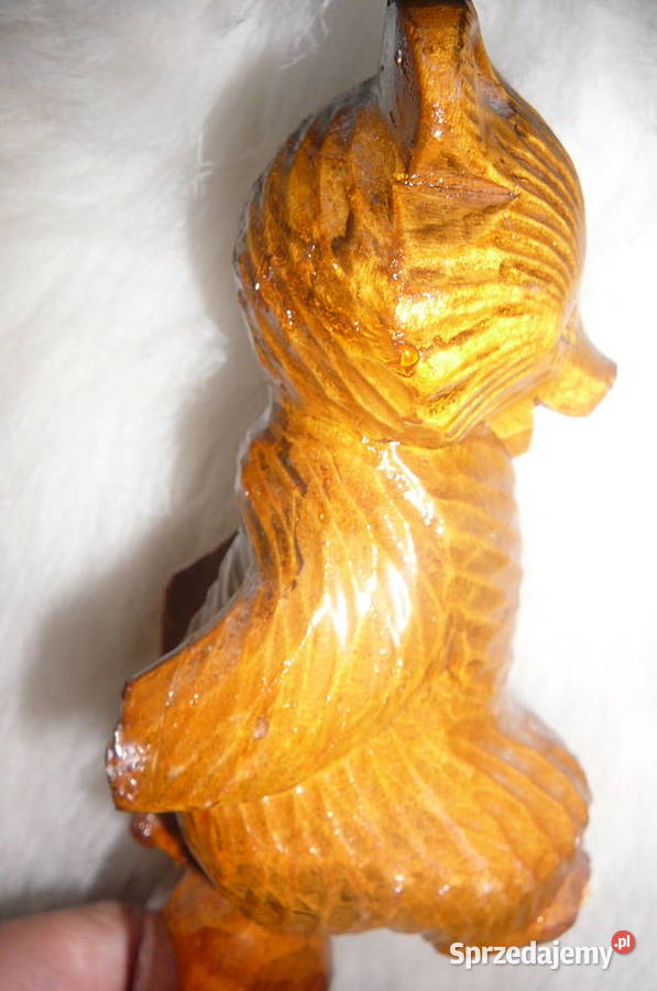 Drewniana laska z misiem stara Wrocław