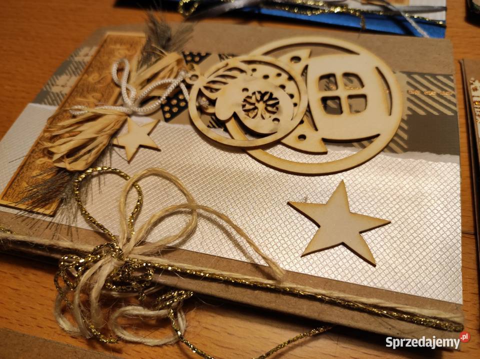 hand made kartki świąteczne Wesołych stylizowane