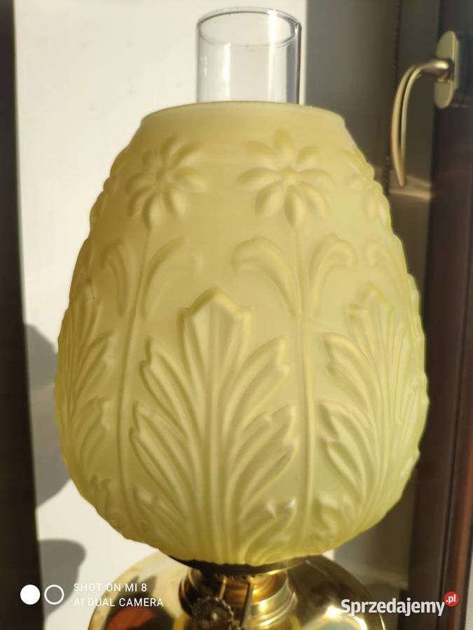 Ogromna wiktoriańska mosiężna lampa naftowa sprzedam