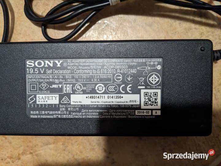 Zasilacz SONY ACDP085S03 195V Kościerzyna