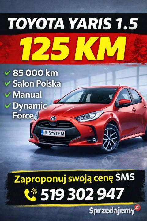 Toyota Yaris 2022 Yaris Salon Polska 1Właściciel podlaskie Białystok