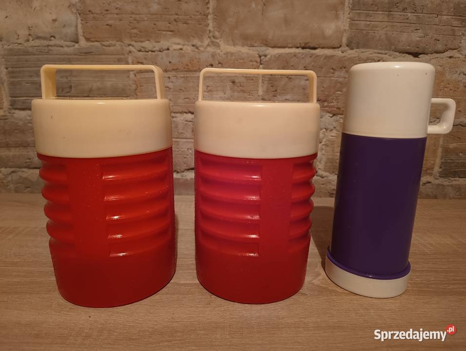 3 Termosy górnicze solidne oryginalne z epoki