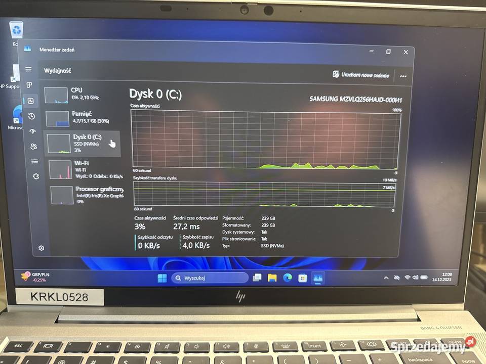 Laptop HP Elitebook 840 g8 i6 16GB RAM 256 ssd Kraków