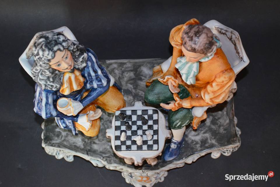 Roceram porcelana grupa figuralna Szachiści Porcelana i szkło Środa Wielkopolska