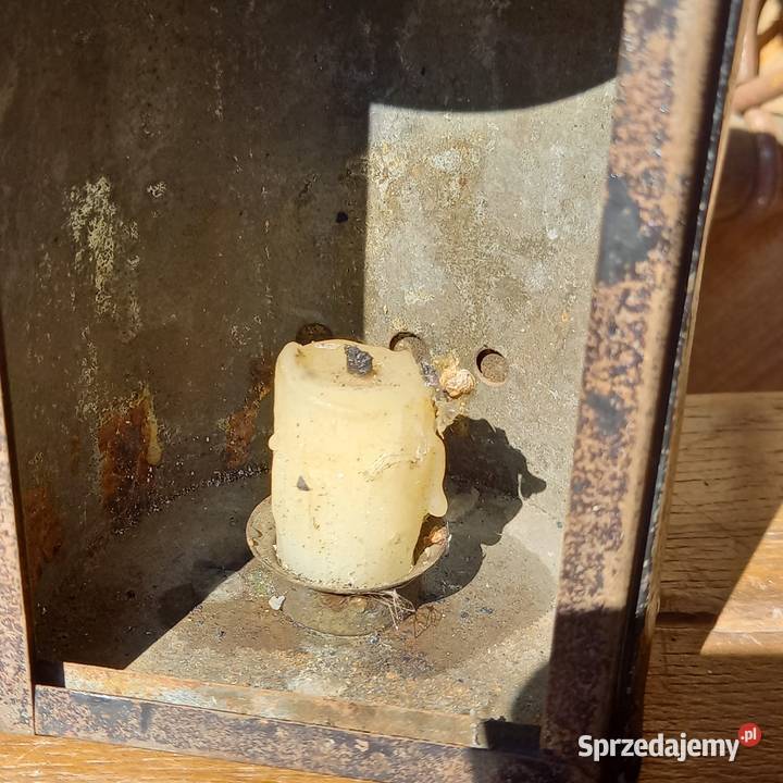 Przedwojenna lampa lampka kolejowa na świecę Warszawa