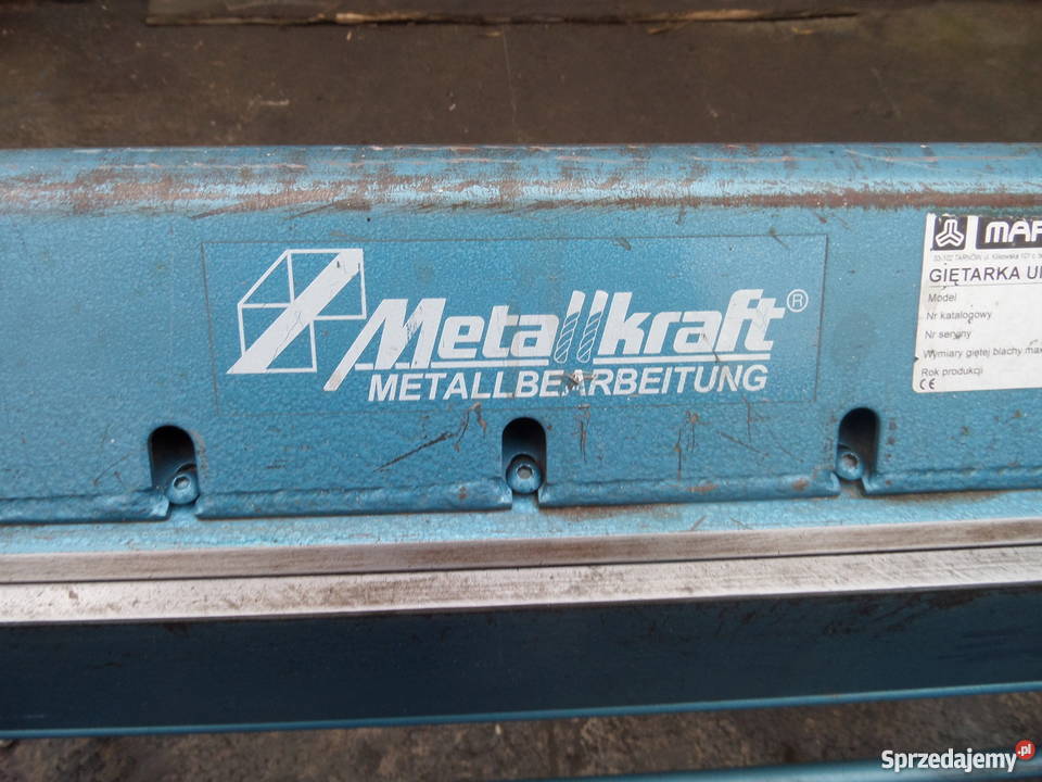 ZAGINARKA giętarka do blachy METALLKRAFT HSBM wielkopolskie Ostrów Wielkopolski