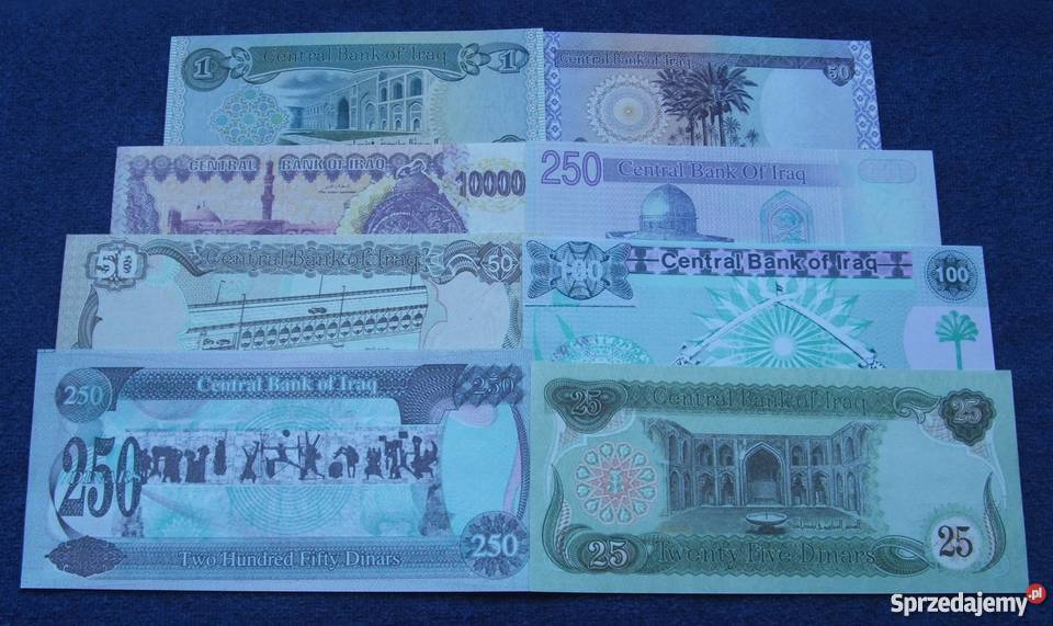 IRAK HUSAJN Kolekcjonerskie Banknoty Zestaw 8 Numizmatyka