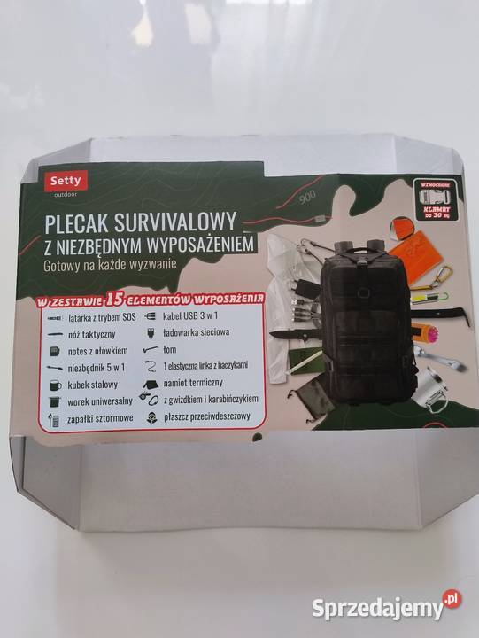 Plecak survivalowy z wyposażeniem Torby, plecaki i walizki Tarnowskie Góry