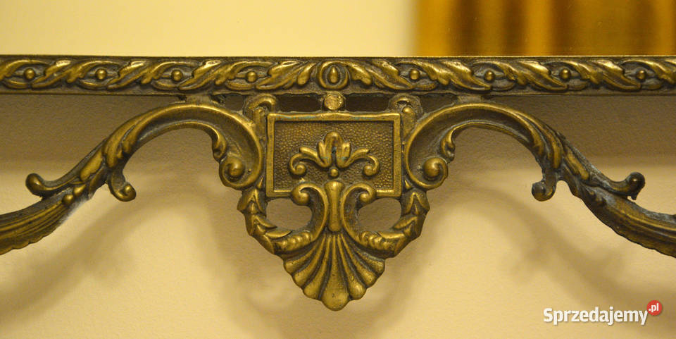 Lustro z metalową odlewaną rokokową ramą Ostrzeszów