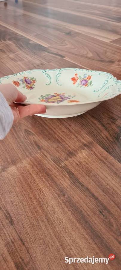 Stara porcelanowa Patera w kwiaty Schumann Porcelana i szkło Gorlice