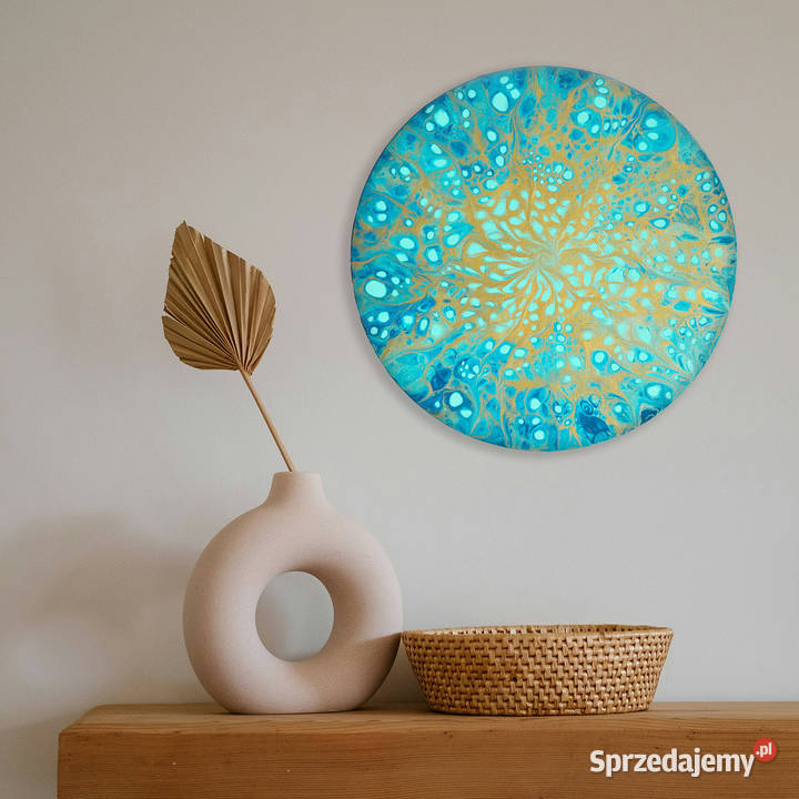 Okrągły obraz Serce Oceanu średnica 40 acrylic