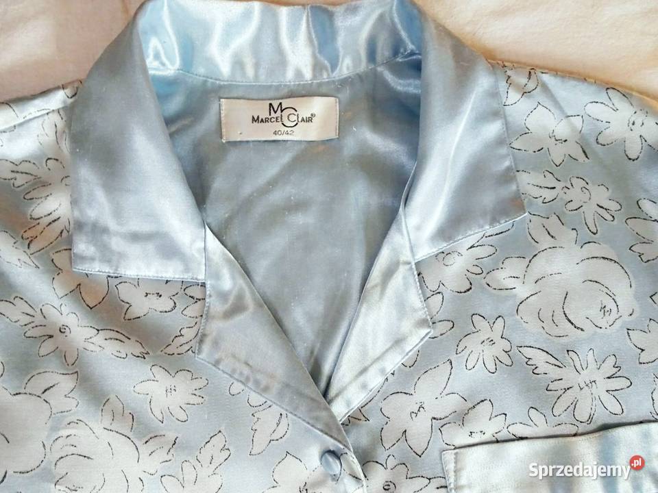 Marcel Clair Elegancki Szlafrok 42 vintage niebieski