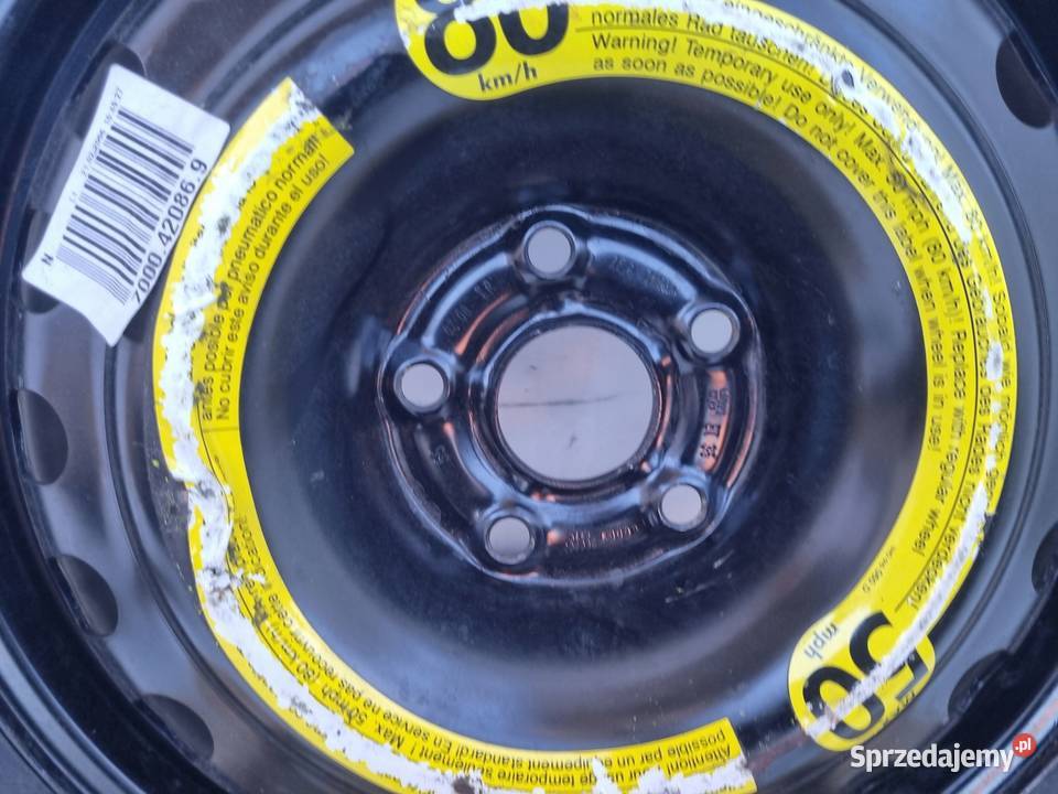 KOŁO DOJAZDOWE dojazdówka 12580 R17 5x112 lubelskie Chełm sprzedam