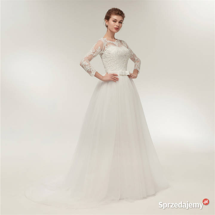 Suknia ślubna Aline wiązanie długi rękaw S 36 Jelenia Góra sprzedam