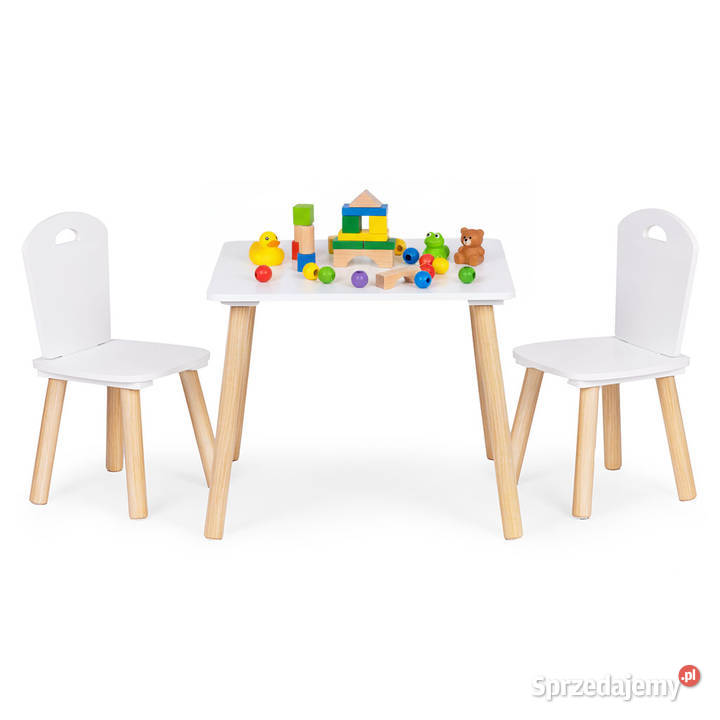 Zestaw mebli dzieci stolik 2 krzesła białe Smogorzów sprzedam