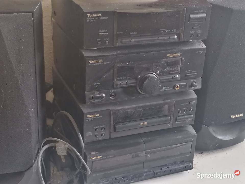Wieża Technics STCH570 z głośnikami wyrób z lat