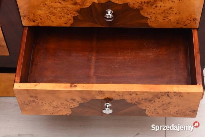 Drewniana Komoda Art Deco 8 Szuflad Regał