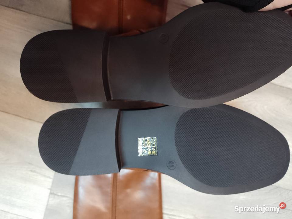 41 Brązowe ocieplanie Kozaki oficerki biznesowe