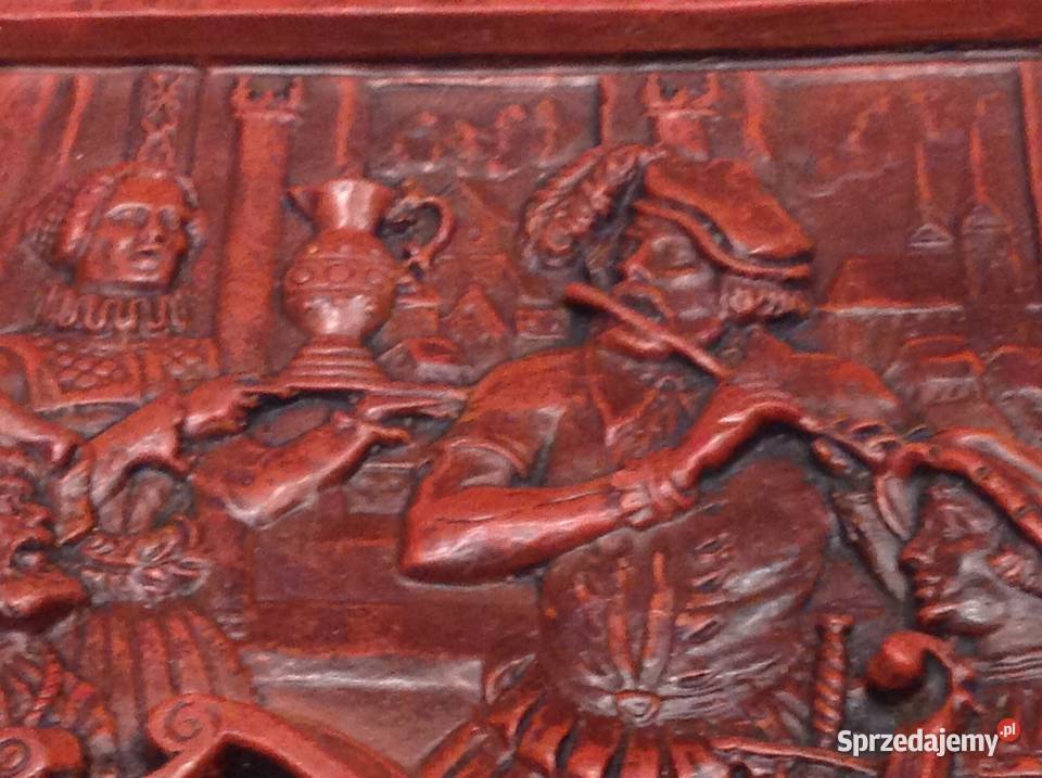 Stary Obraz Płaskorzeźba z Wosku Sygnowany Antyki, Sztuka, Kolekcje