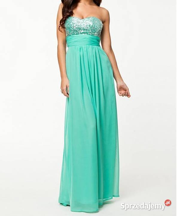 Sukienka Balowa maxi kolor miętowy 36 Zamość