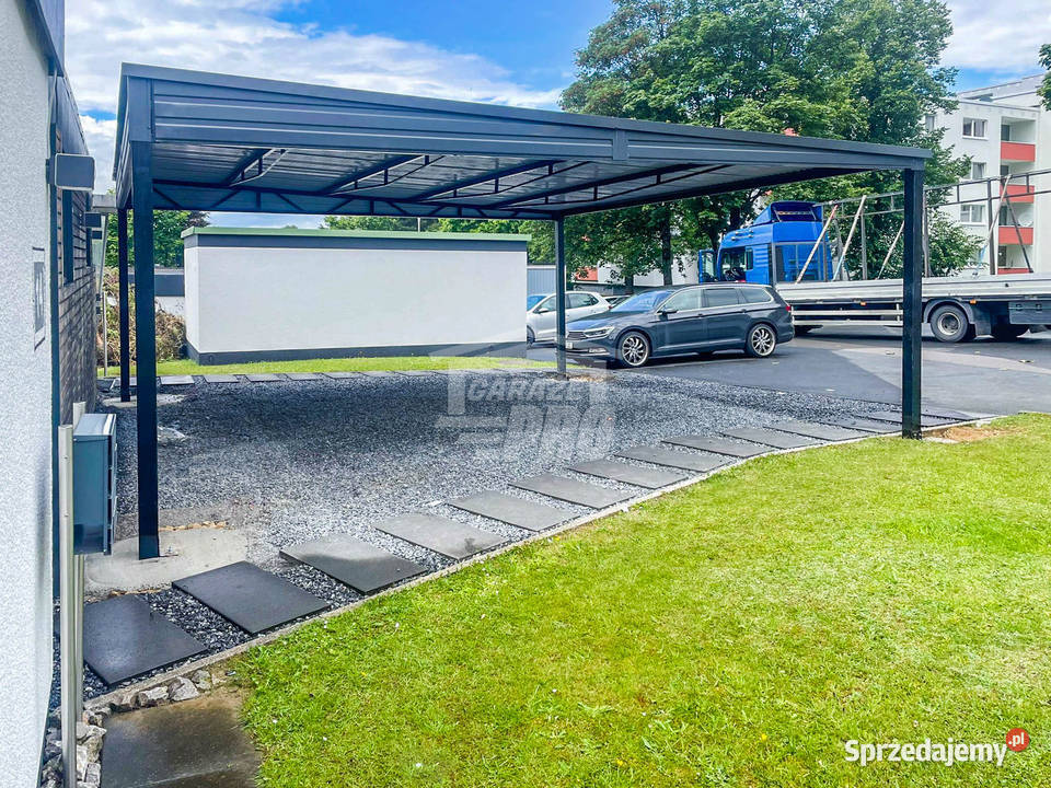 Carport Wiata samochodowa 6x6m Antracyt Dach Sprzedaż Zielona Góra
