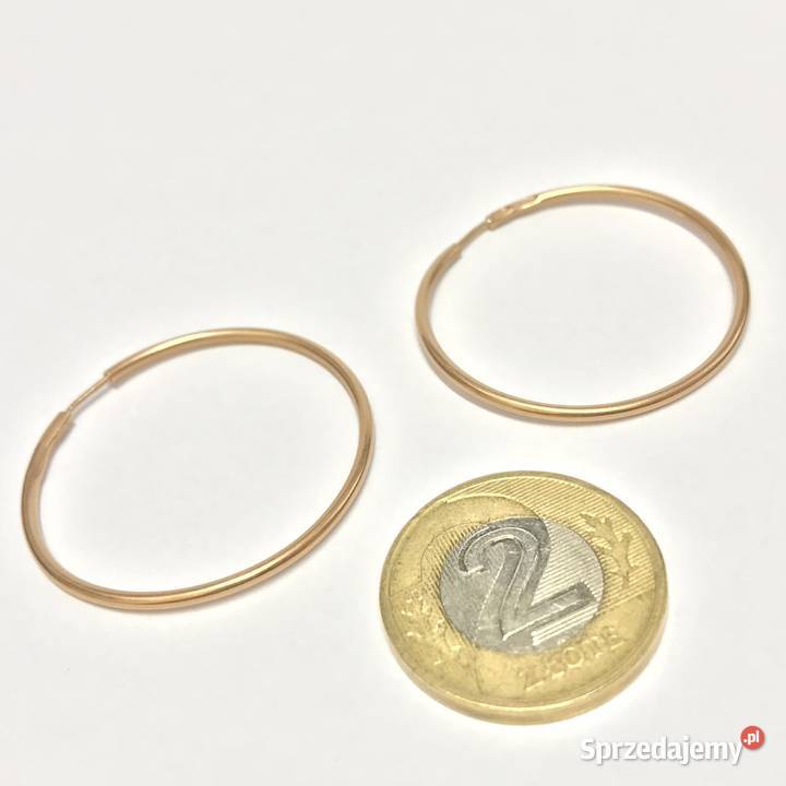 Złote KOLCZYKI 585 14K cudowne KOŁA różowe ZŁOTO mazowieckie Warszawa